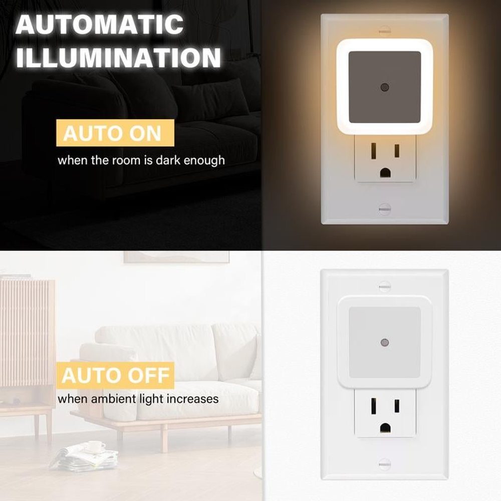 💡6-Pack Plug-in LED Night Lights